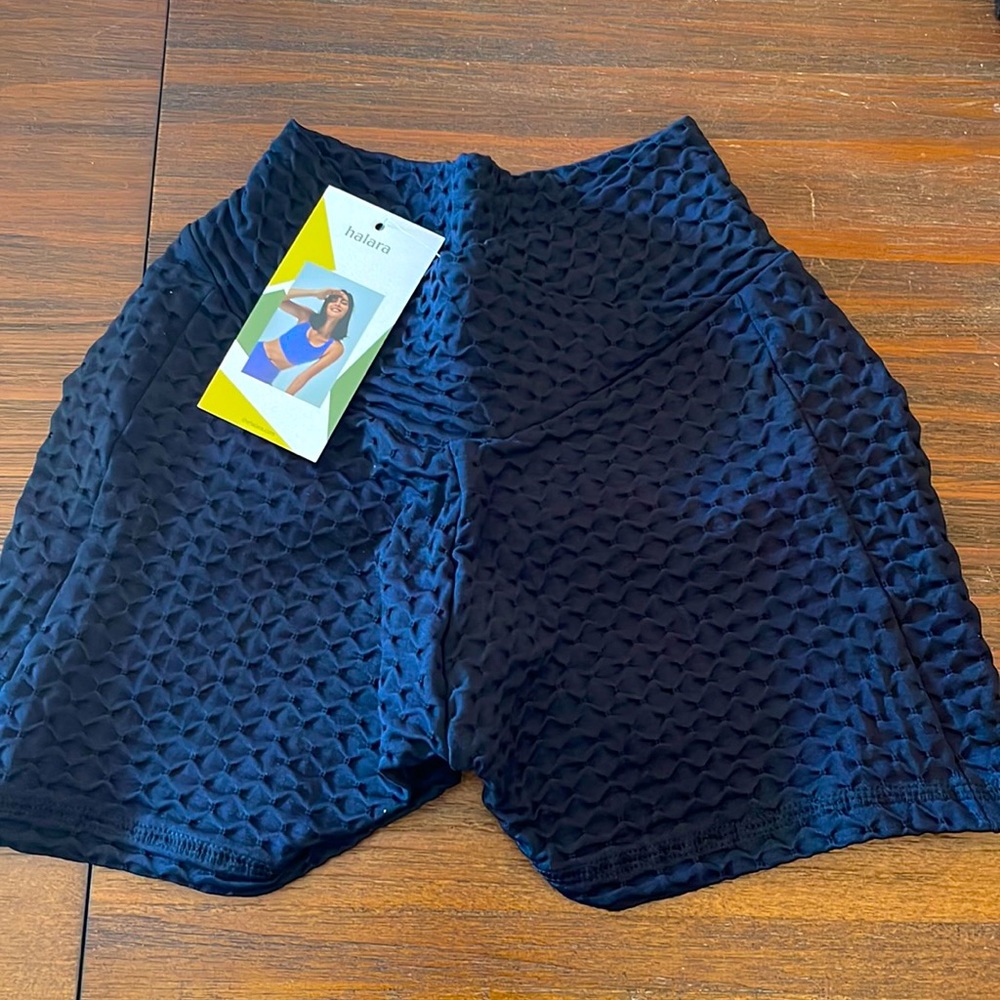 Halara black workout shorts, medium